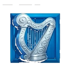 Blue and silver harp icon on the 3 Pots of Luck reels